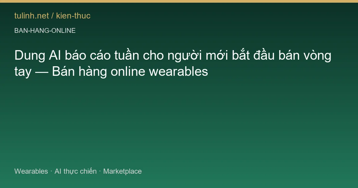 Dung AI báo cáo tuần cho người mới bắt đầu bán vòng tay — Bán hàng online wearables