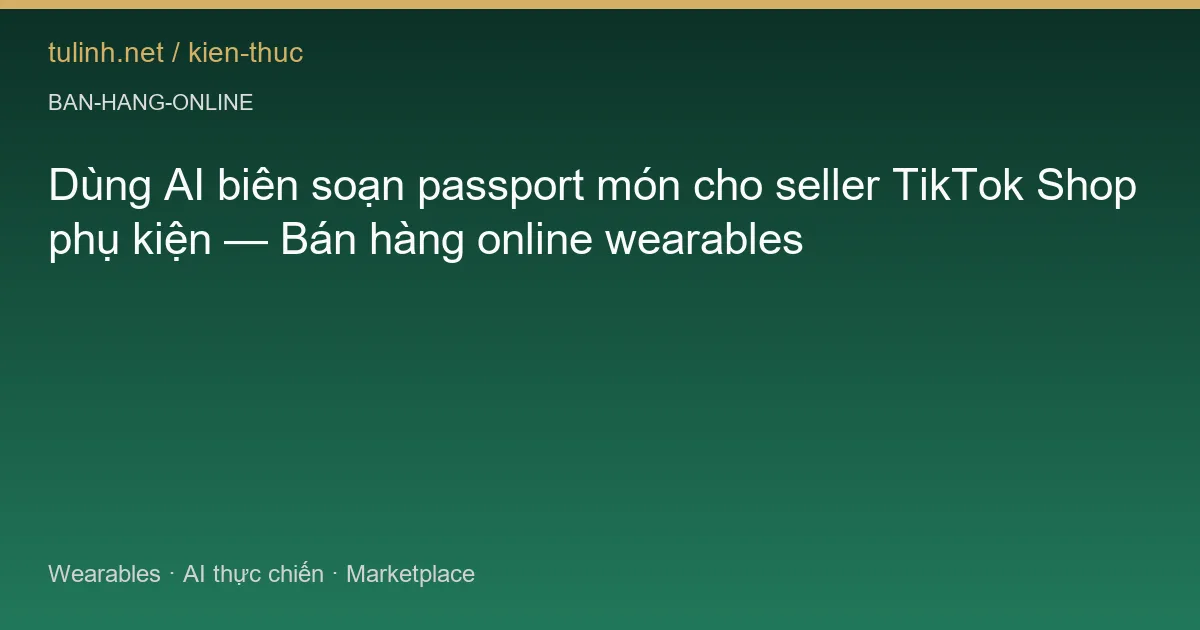 Dùng AI biên soạn passport món cho seller TikTok Shop phụ kiện — Bán hàng online wearables