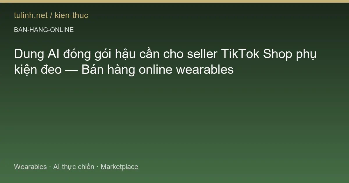 Dung AI đóng gói hậu cần cho seller TikTok Shop phụ kiện đeo — Bán hàng online wearables