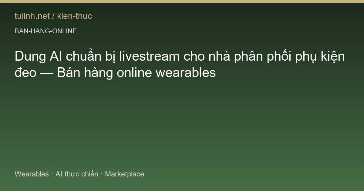 Dung AI chuẩn bị livestream cho nhà phân phối phụ kiện đeo — Bán hàng online wearables
