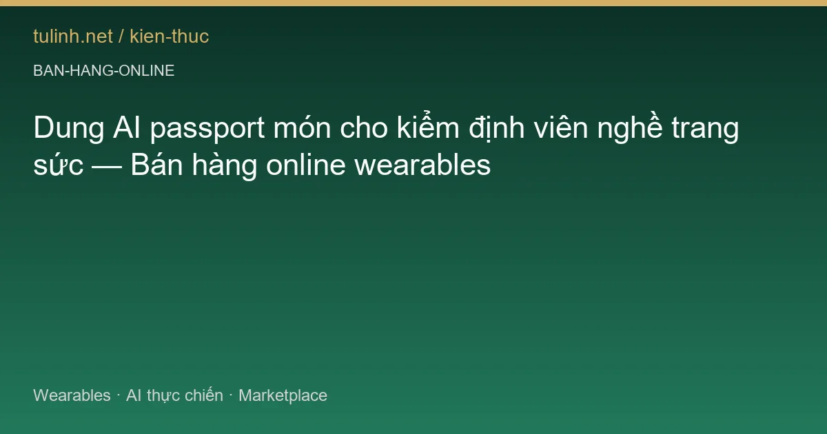 Dung AI passport món cho kiểm định viên nghề trang sức — Bán hàng online wearables