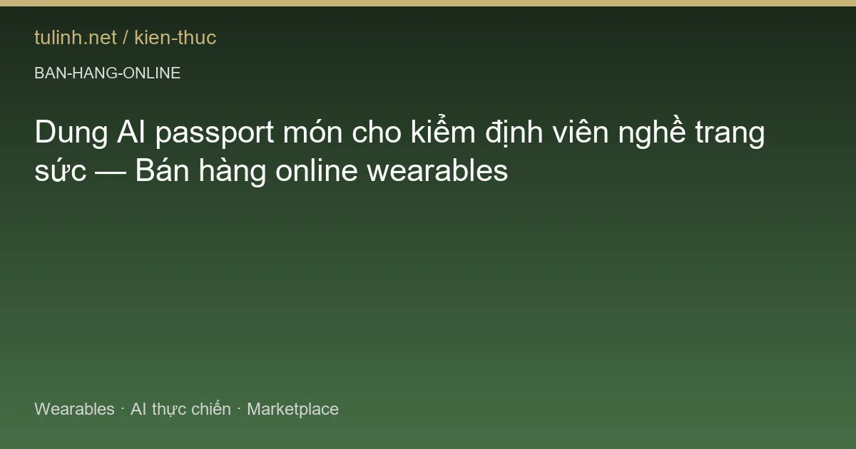 Dung AI passport món cho kiểm định viên nghề trang sức — Bán hàng online wearables