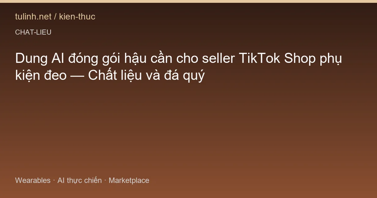 Dung AI đóng gói hậu cần cho seller TikTok Shop phụ kiện đeo — Chất liệu và đá quý