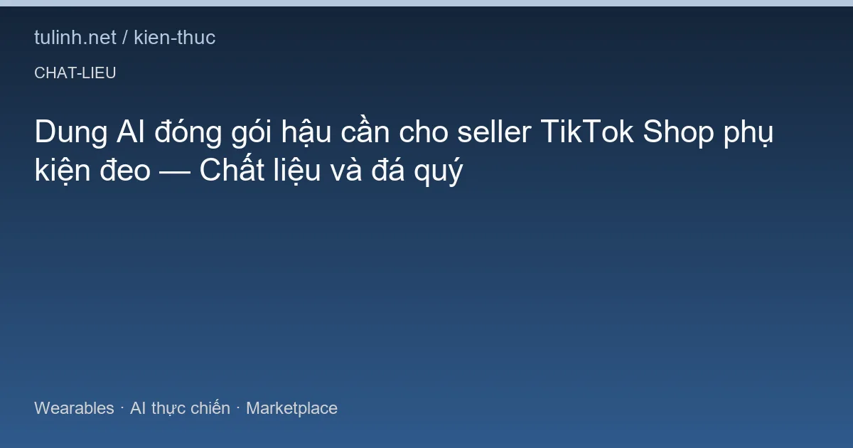 Dung AI đóng gói hậu cần cho seller TikTok Shop phụ kiện đeo — Chất liệu và đá quý