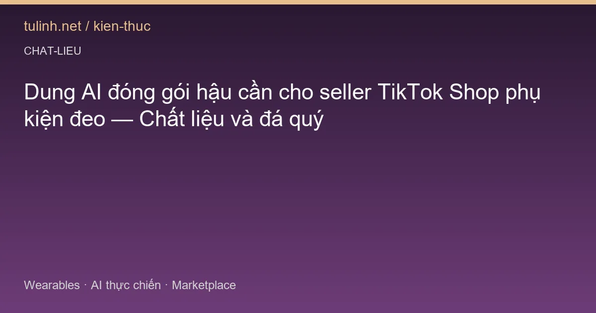Dung AI đóng gói hậu cần cho seller TikTok Shop phụ kiện đeo — Chất liệu và đá quý