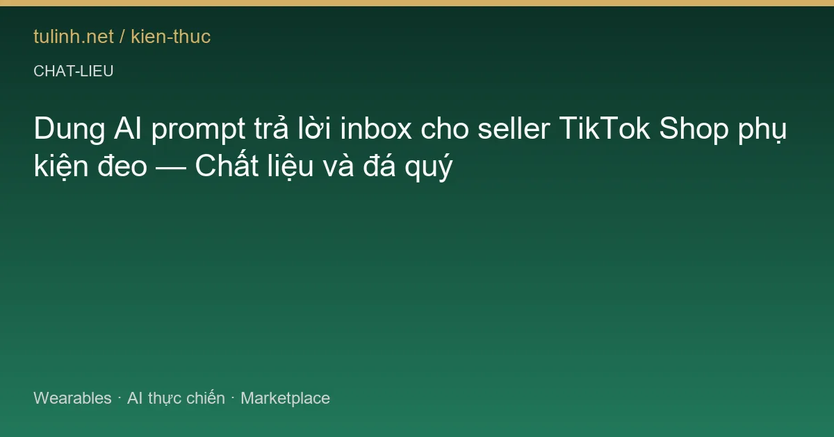 Dung AI prompt trả lời inbox cho seller TikTok Shop phụ kiện đeo — Chất liệu và đá quý
