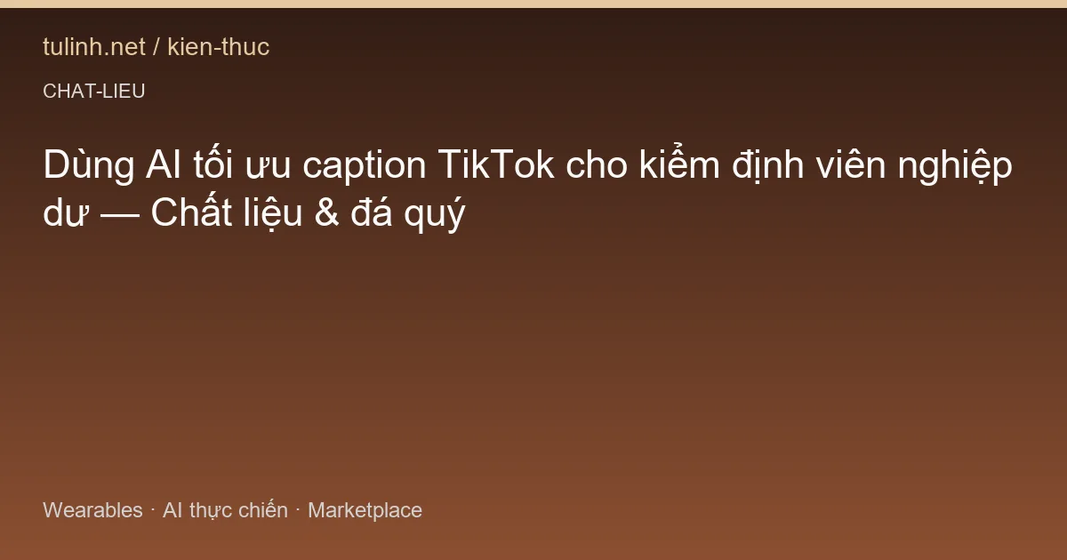 Dùng AI tối ưu caption TikTok cho kiểm định viên nghiệp dư — Chất liệu & đá quý