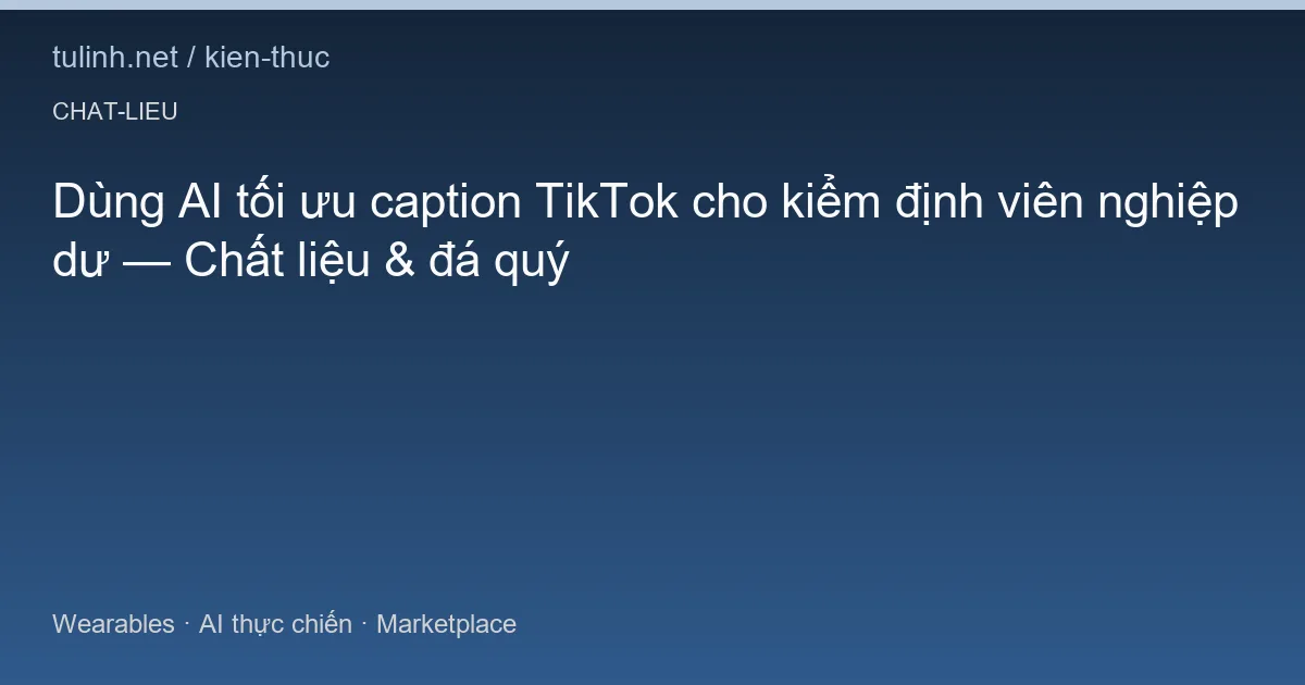 Dùng AI tối ưu caption TikTok cho kiểm định viên nghiệp dư — Chất liệu & đá quý