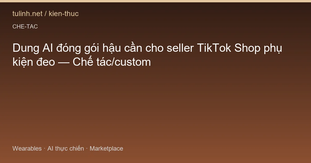 Dung AI đóng gói hậu cần cho seller TikTok Shop phụ kiện đeo — Chế tác/custom