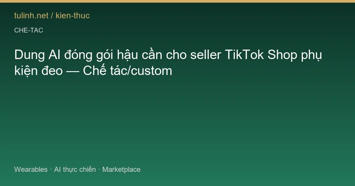 Dung AI đóng gói hậu cần cho seller TikTok Shop phụ kiện đeo — Chế tác/custom
