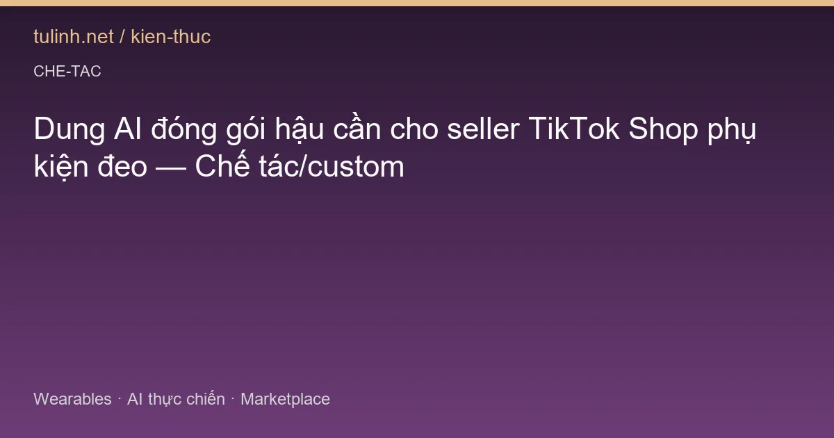 Dung AI đóng gói hậu cần cho seller TikTok Shop phụ kiện đeo — Chế tác/custom