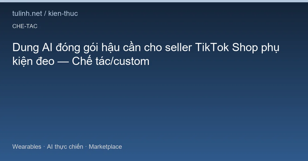 Dung AI đóng gói hậu cần cho seller TikTok Shop phụ kiện đeo — Chế tác/custom