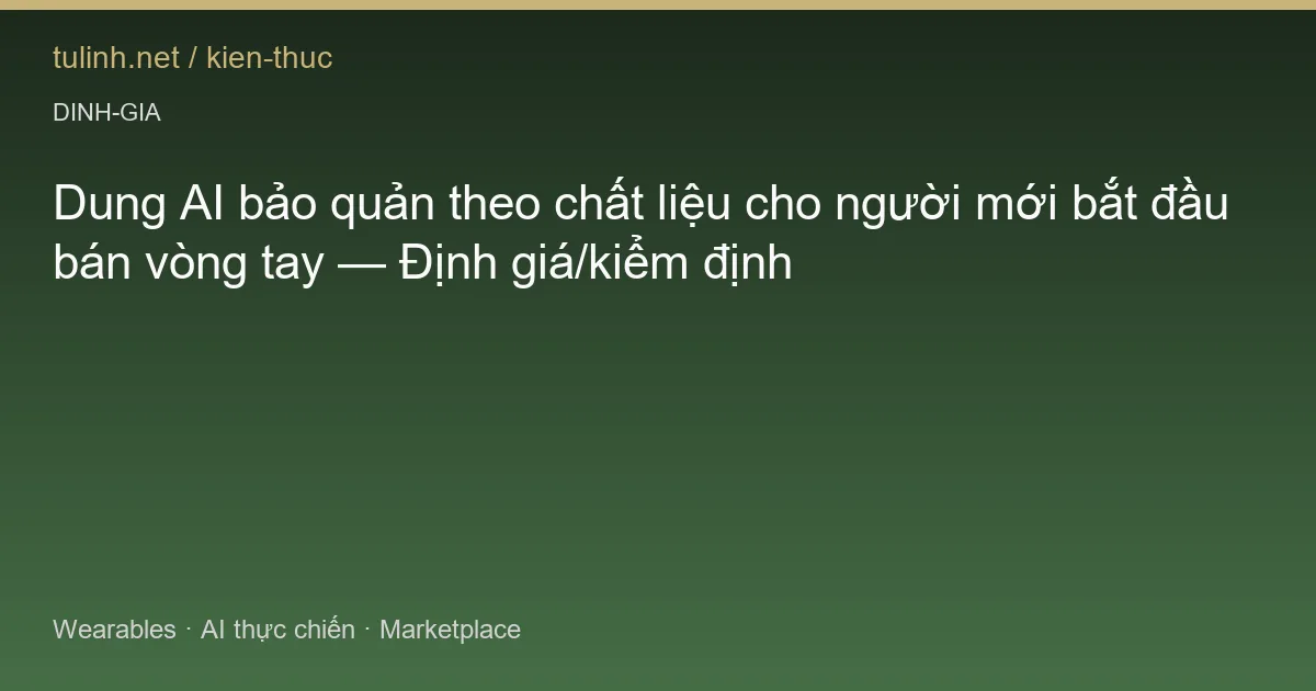 Dung AI bảo quản theo chất liệu cho người mới bắt đầu bán vòng tay — Định giá/kiểm định
