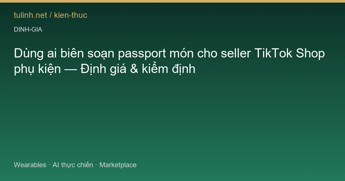 Dùng ai biên soạn passport món cho seller TikTok Shop phụ kiện — Định giá & kiểm định