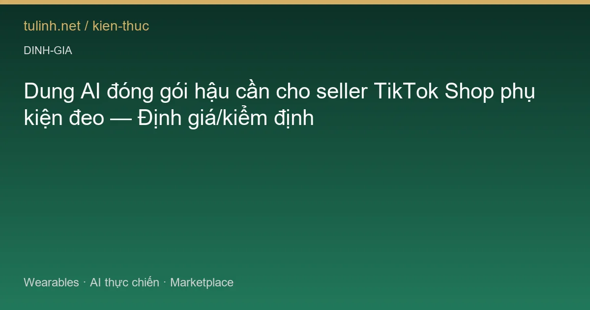 Dung AI đóng gói hậu cần cho seller TikTok Shop phụ kiện đeo — Định giá/kiểm định