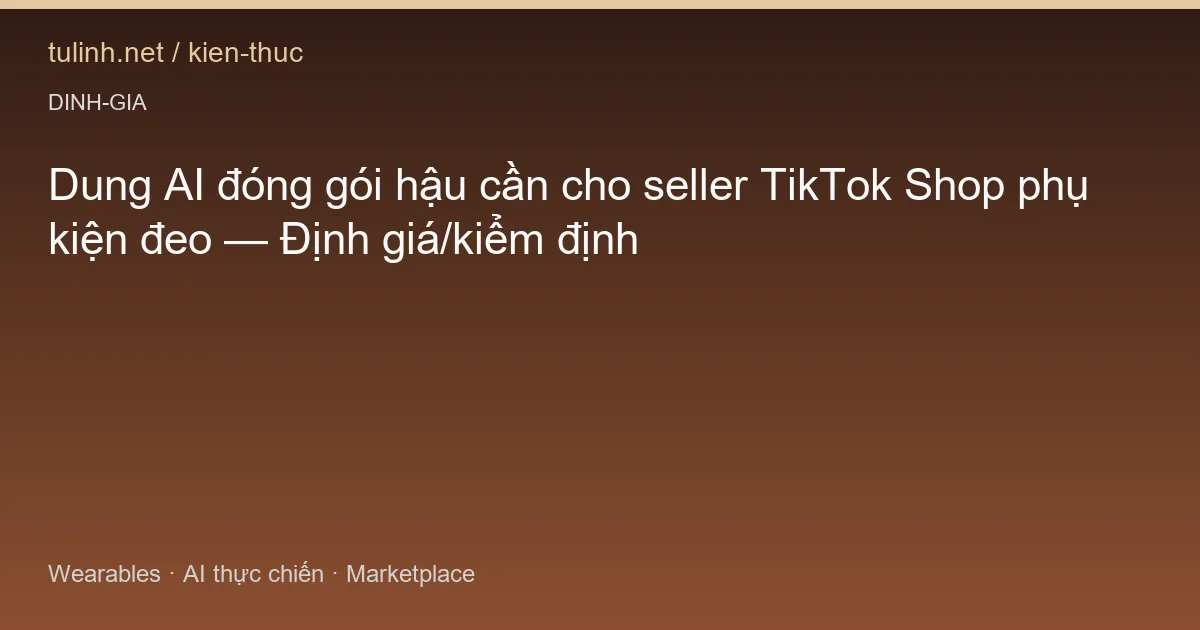 Dung AI đóng gói hậu cần cho seller TikTok Shop phụ kiện đeo — Định giá/kiểm định