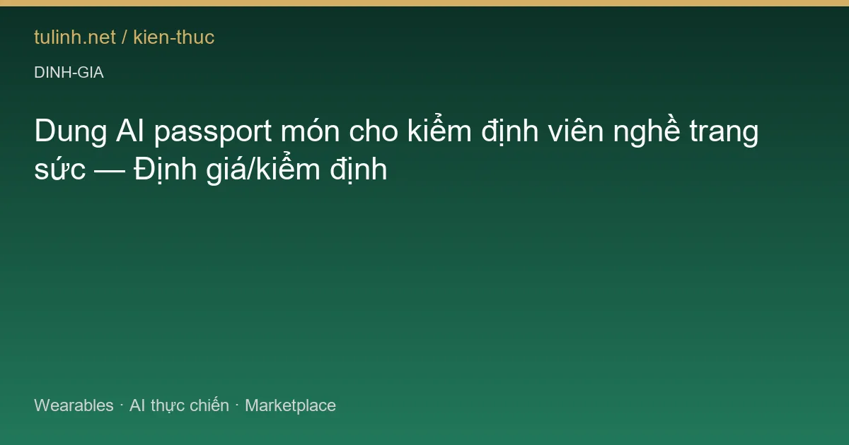 Dung AI passport món cho kiểm định viên nghề trang sức — Định giá/kiểm định