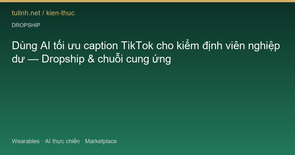 Dùng AI tối ưu caption TikTok cho kiểm định viên nghiệp dư — Dropship & chuỗi cung ứng