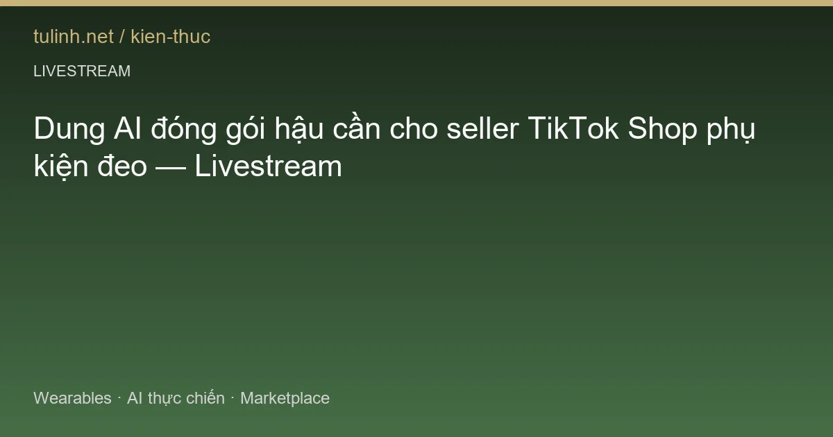 Dung AI đóng gói hậu cần cho seller TikTok Shop phụ kiện đeo — Livestream