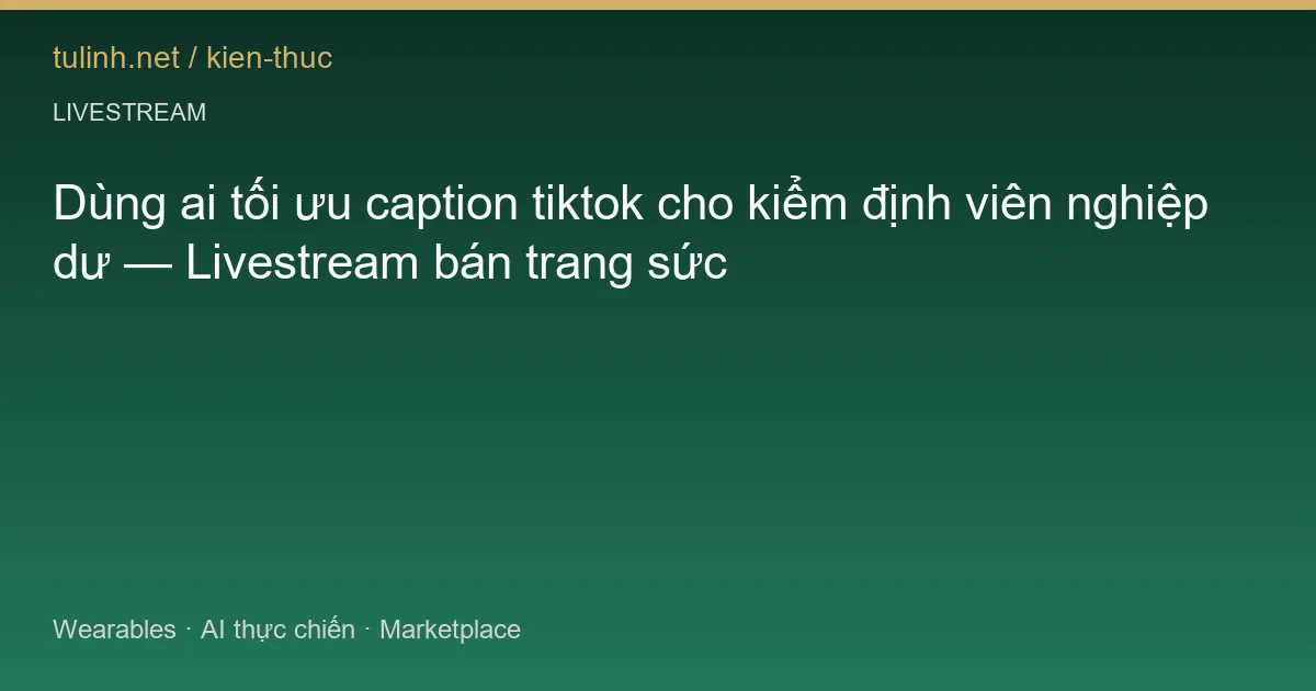 Dùng ai tối ưu caption tiktok cho kiểm định viên nghiệp dư — Livestream bán trang sức