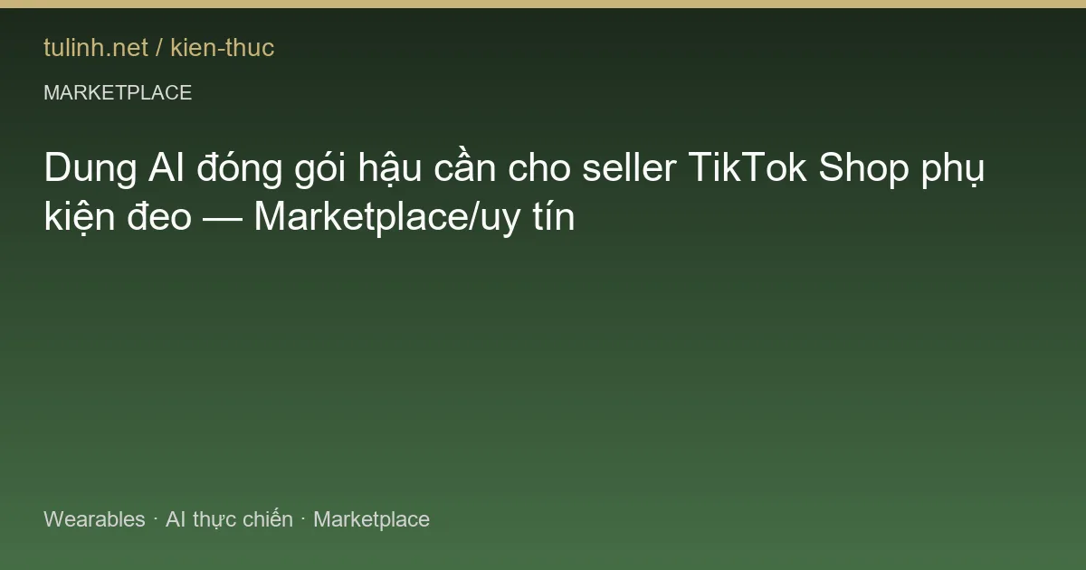 Dung AI đóng gói hậu cần cho seller TikTok Shop phụ kiện đeo — Marketplace/uy tín