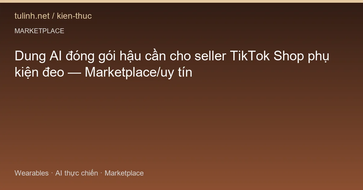 Dung AI đóng gói hậu cần cho seller TikTok Shop phụ kiện đeo — Marketplace/uy tín