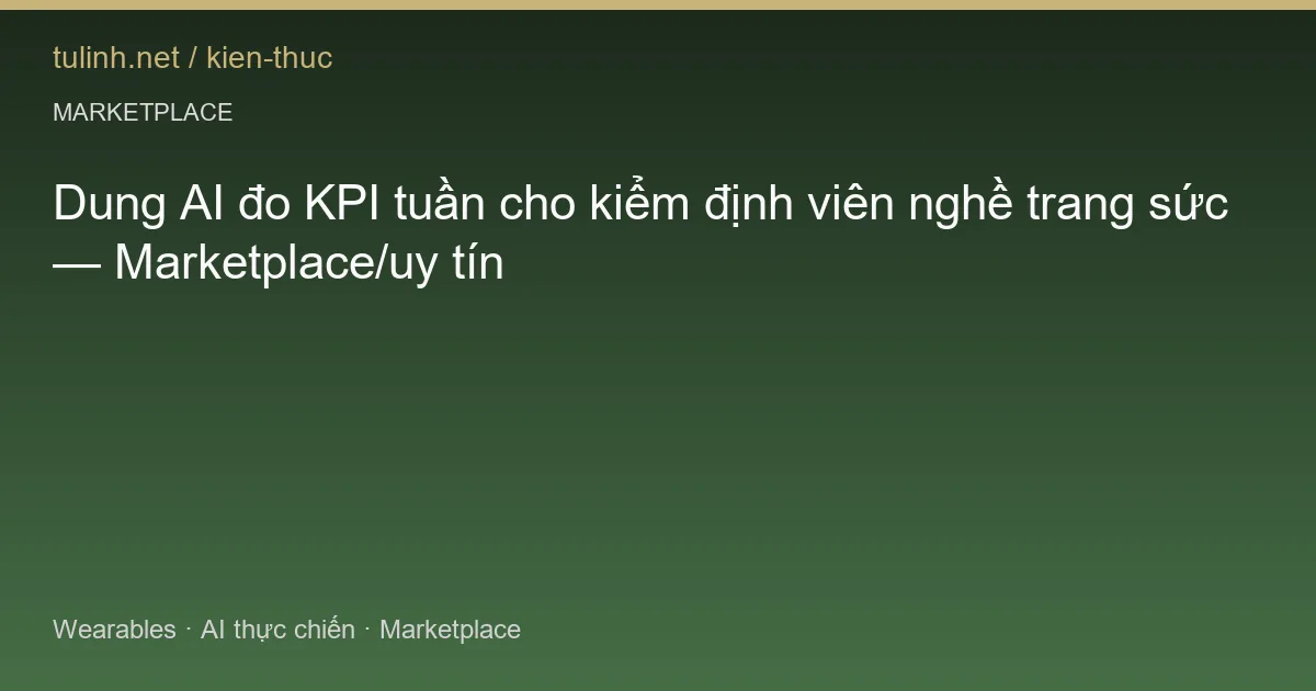 Dung AI đo KPI tuần cho kiểm định viên nghề trang sức — Marketplace/uy tín