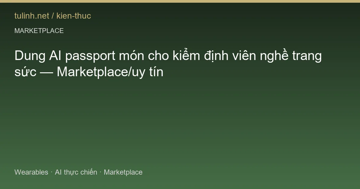Dung AI passport món cho kiểm định viên nghề trang sức — Marketplace/uy tín