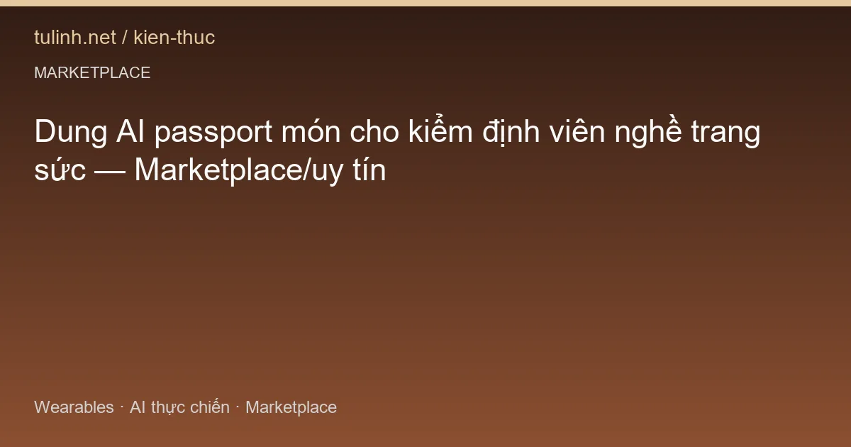 Dung AI passport món cho kiểm định viên nghề trang sức — Marketplace/uy tín