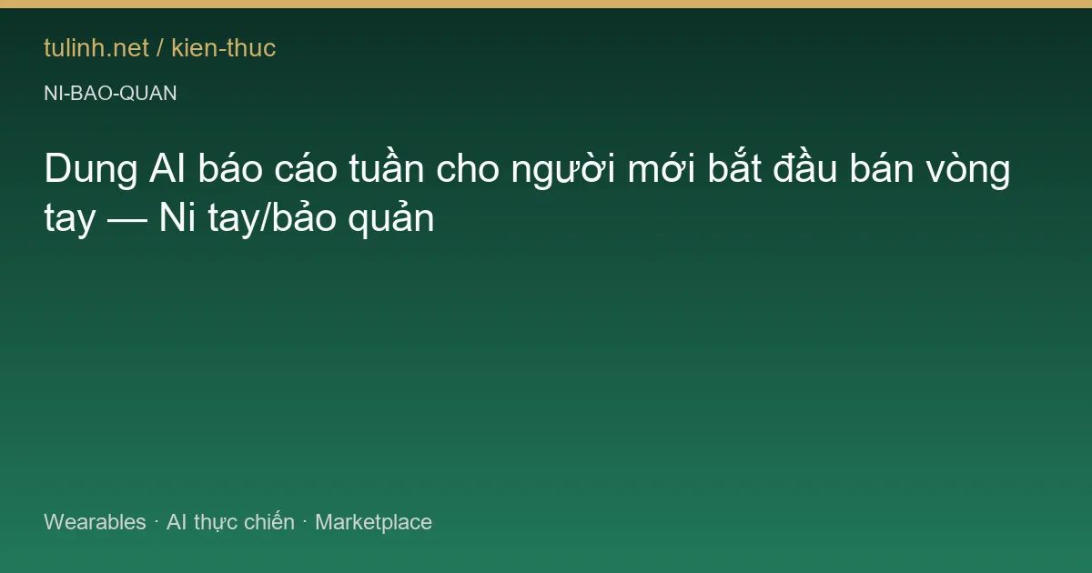 Dung AI báo cáo tuần cho người mới bắt đầu bán vòng tay — Ni tay/bảo quản