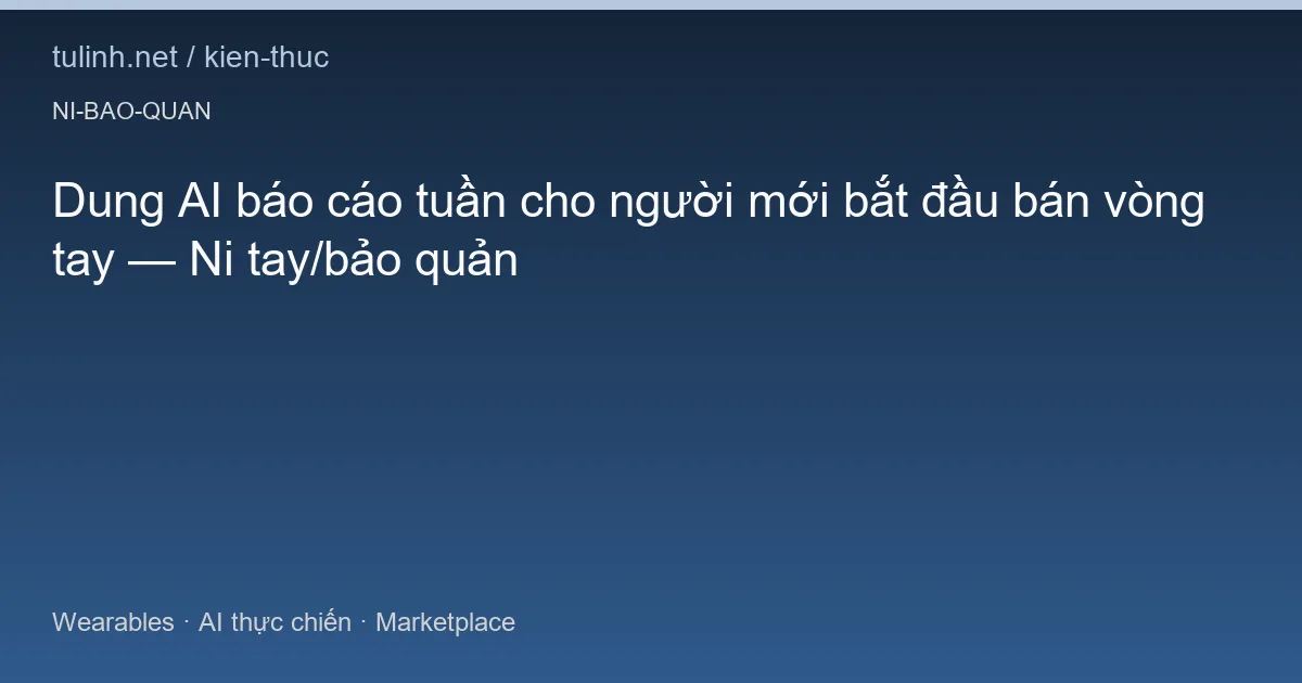 Dung AI báo cáo tuần cho người mới bắt đầu bán vòng tay — Ni tay/bảo quản