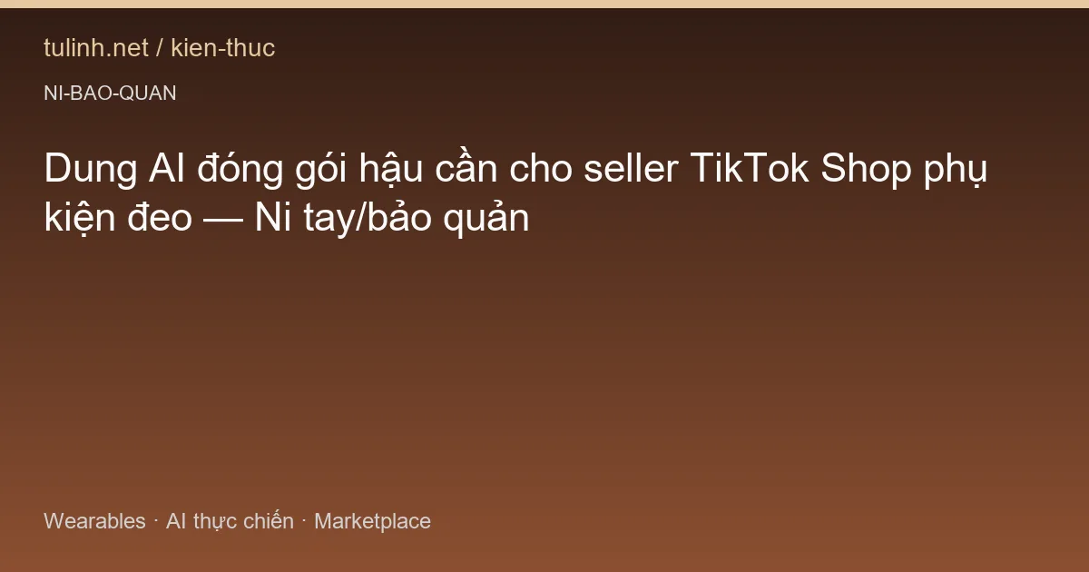 Dung AI đóng gói hậu cần cho seller TikTok Shop phụ kiện đeo — Ni tay/bảo quản