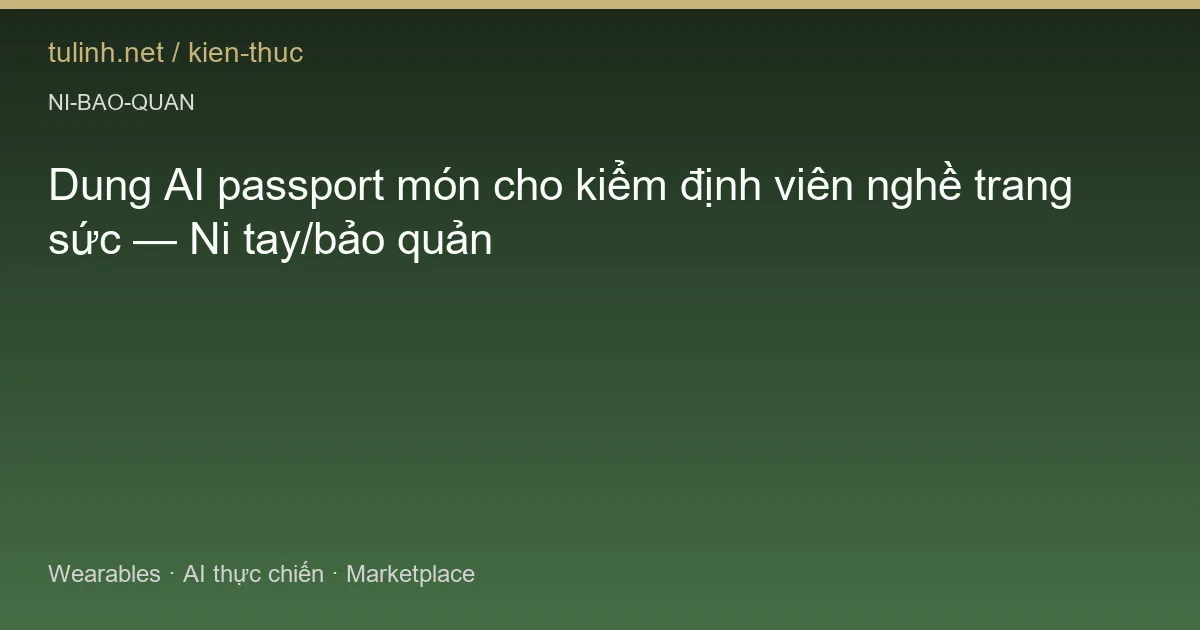 Dung AI passport món cho kiểm định viên nghề trang sức — Ni tay/bảo quản