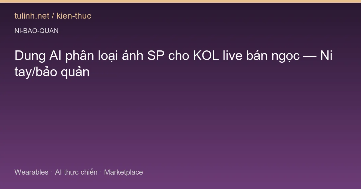 Dung AI phân loại ảnh SP cho KOL live bán ngọc — Ni tay/bảo quản