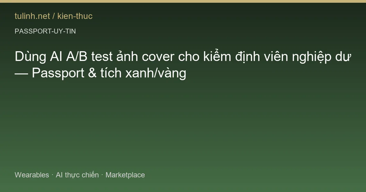 Dùng AI A/B test ảnh cover cho kiểm định viên nghiệp dư — Passport & tích xanh/vàng