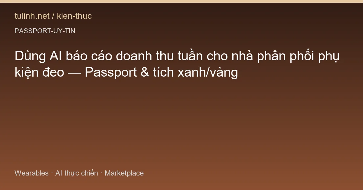 Dùng AI báo cáo doanh thu tuần cho nhà phân phối phụ kiện đeo — Passport & tích xanh/vàng