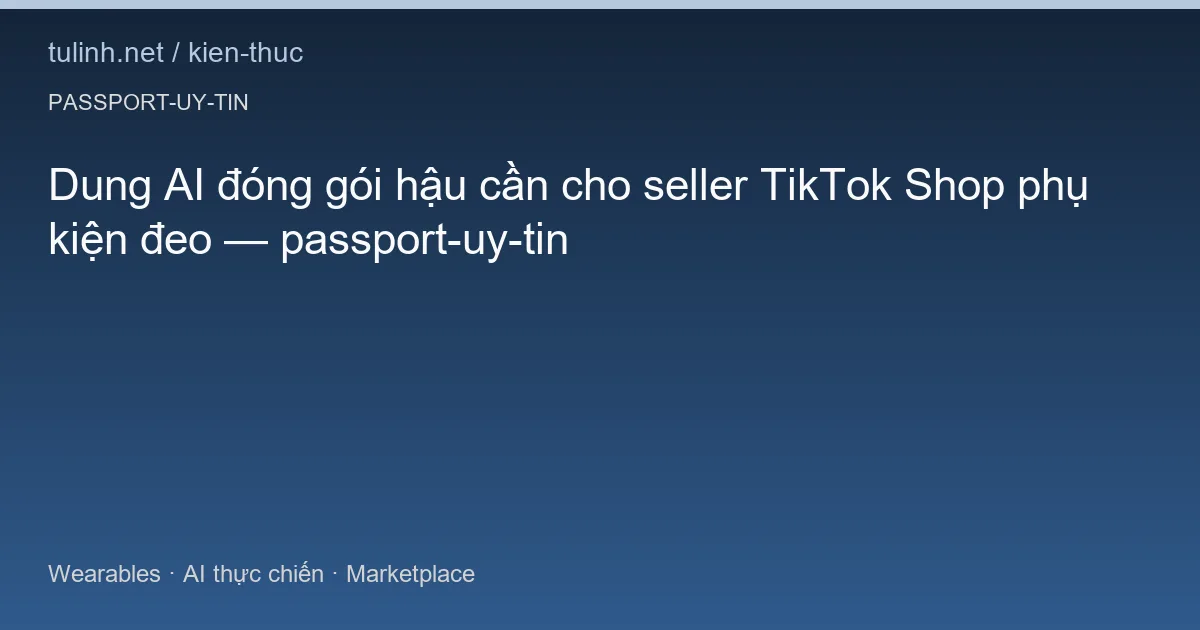 Dung AI đóng gói hậu cần cho seller TikTok Shop phụ kiện đeo — passport-uy-tin
