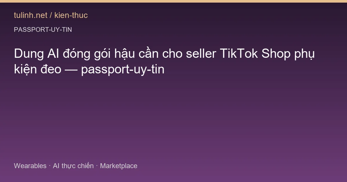 Dung AI đóng gói hậu cần cho seller TikTok Shop phụ kiện đeo — passport-uy-tin