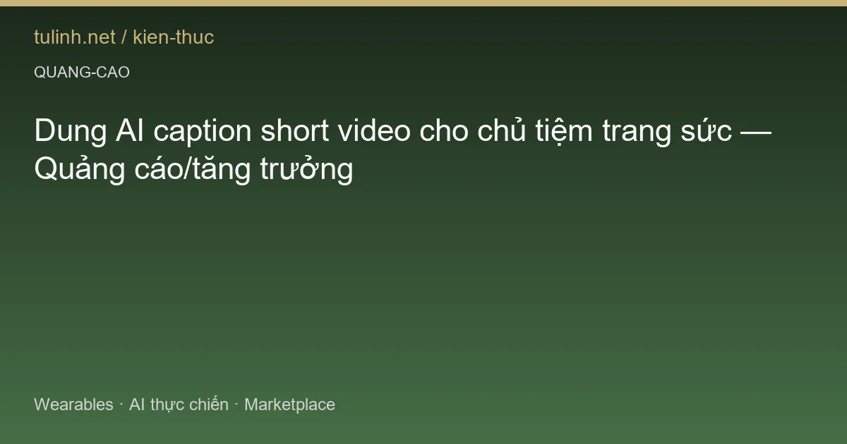Dung AI caption short video cho chủ tiệm trang sức — Quảng cáo/tăng trưởng