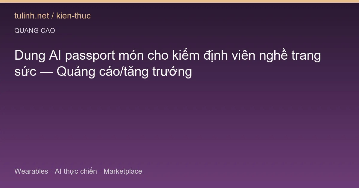 Dung AI passport món cho kiểm định viên nghề trang sức — Quảng cáo/tăng trưởng