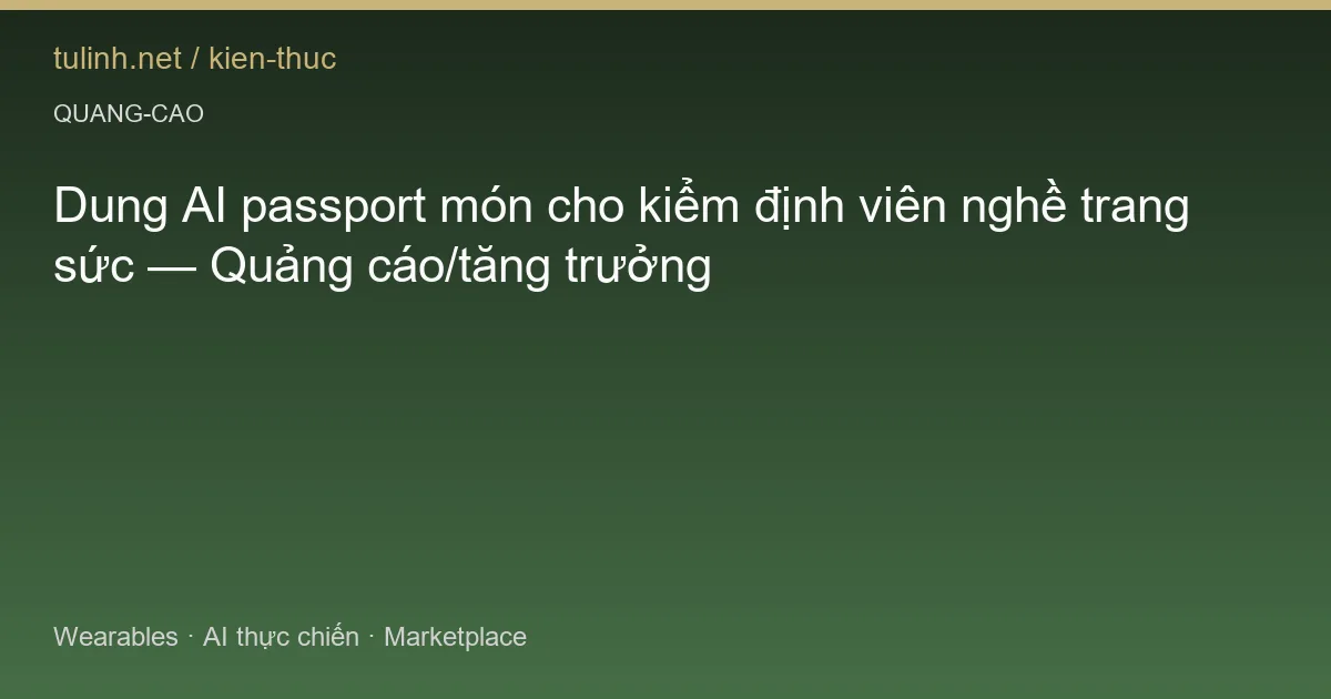 Dung AI passport món cho kiểm định viên nghề trang sức — Quảng cáo/tăng trưởng