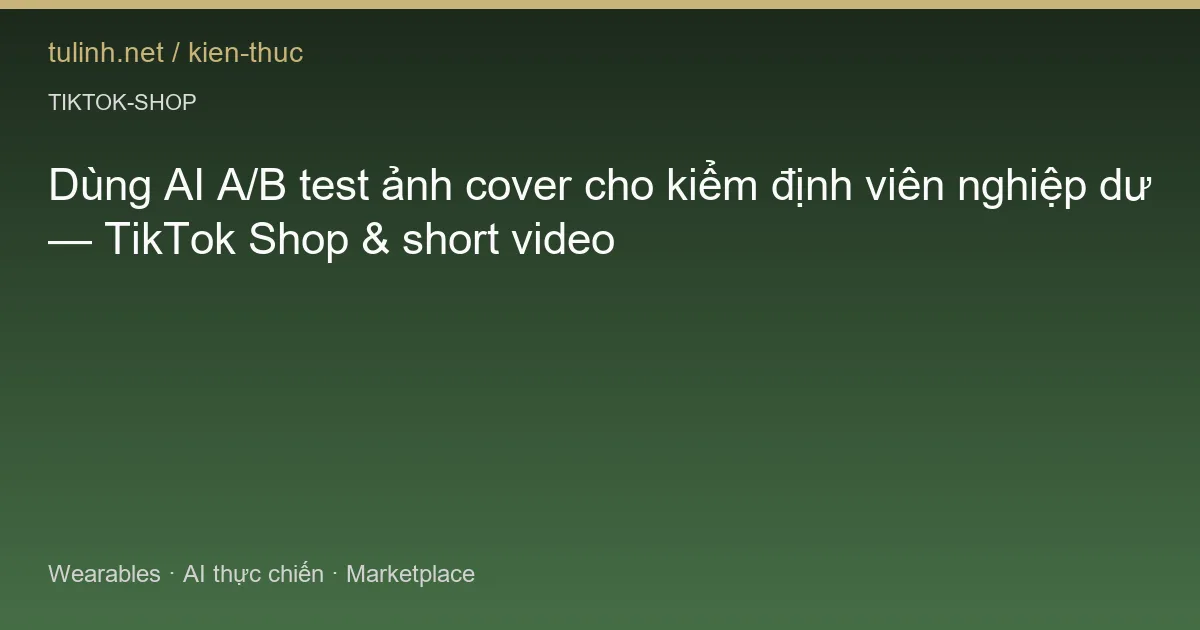 Dùng AI A/B test ảnh cover cho kiểm định viên nghiệp dư — TikTok Shop & short video