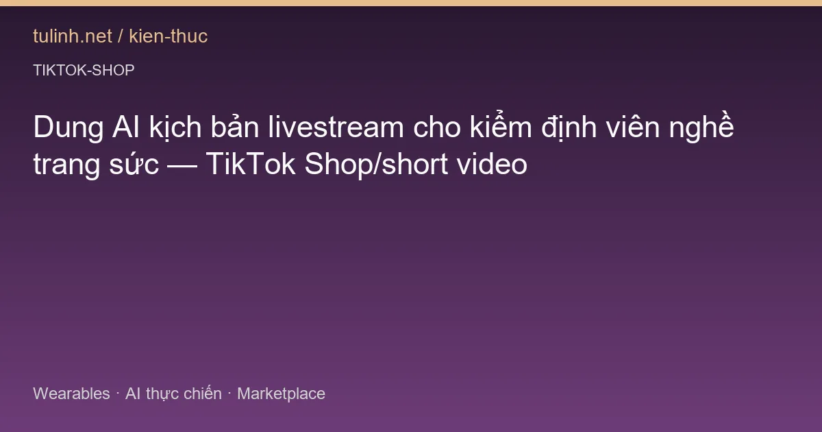 Dung AI kịch bản livestream cho kiểm định viên nghề trang sức — TikTok Shop/short video