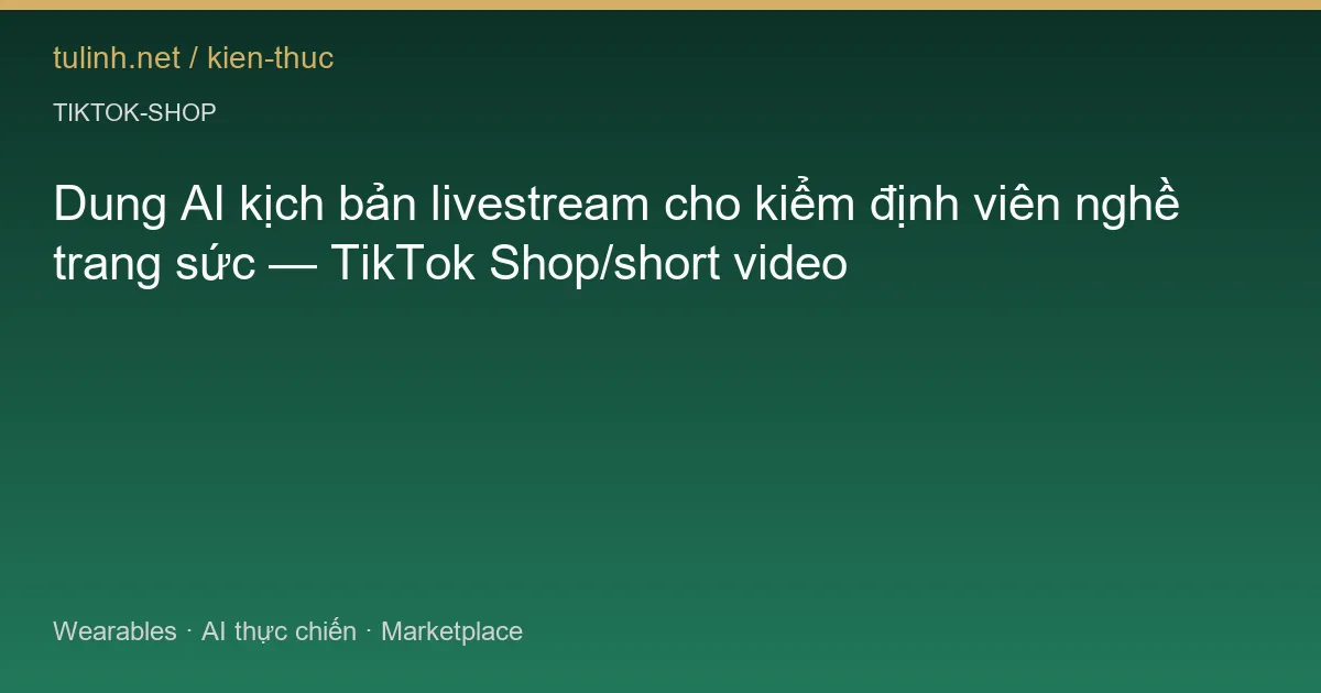 Dung AI kịch bản livestream cho kiểm định viên nghề trang sức — TikTok Shop/short video