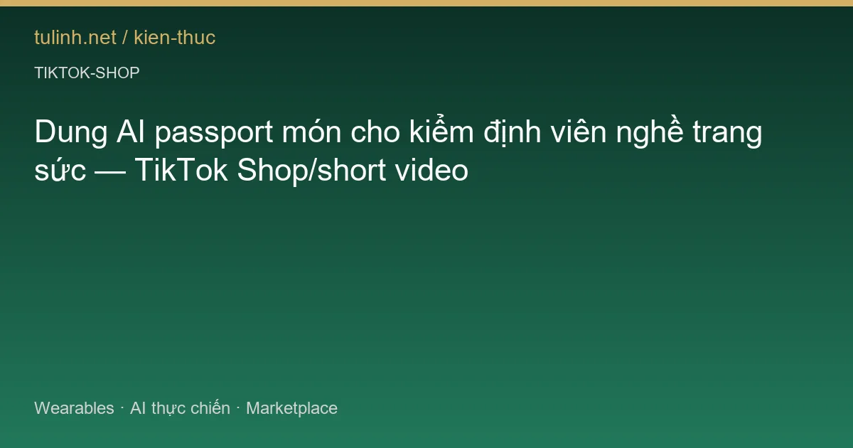 Dung AI passport món cho kiểm định viên nghề trang sức — TikTok Shop/short video