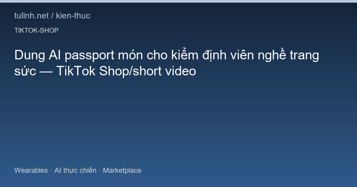 Dung AI passport món cho kiểm định viên nghề trang sức — TikTok Shop/short video