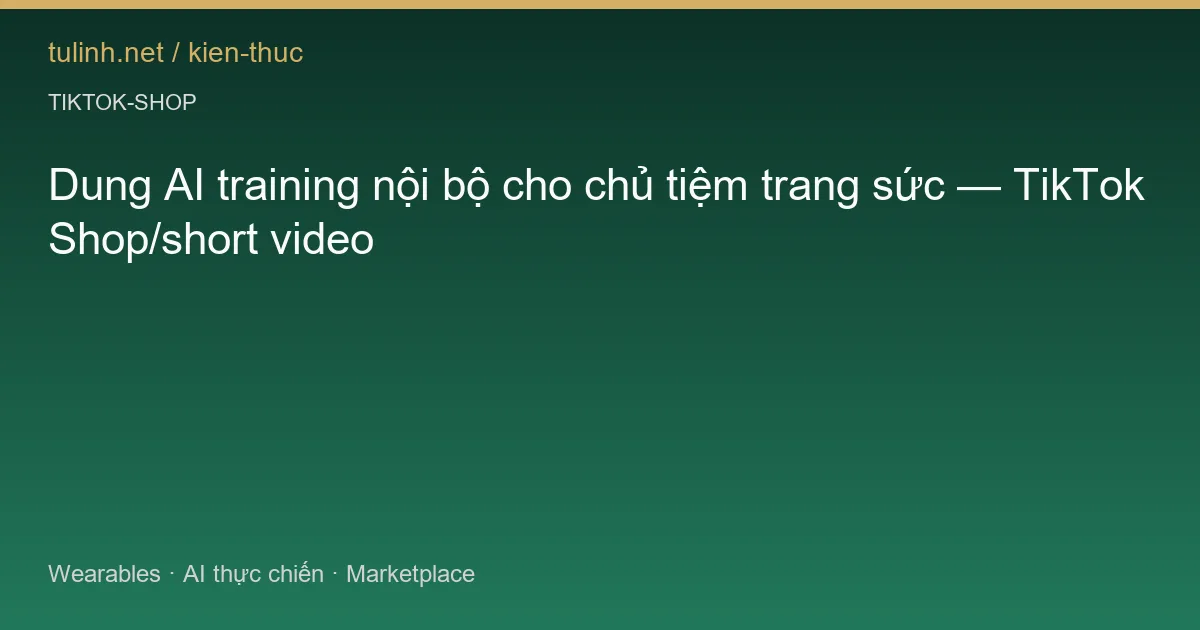 Dung AI training nội bộ cho chủ tiệm trang sức — TikTok Shop/short video